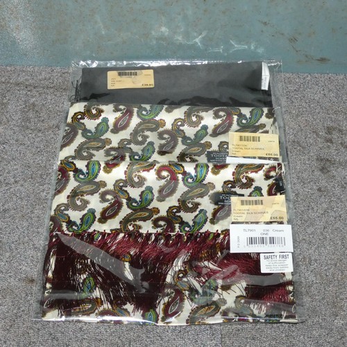 506 - 3 x gentleman's silk scarves by Tootal, sizes as per pictures, avg price £55 each