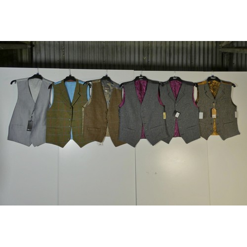 406 - 6 x men's waistcoats size 38 - retail approx £300 - please see pictures for more details