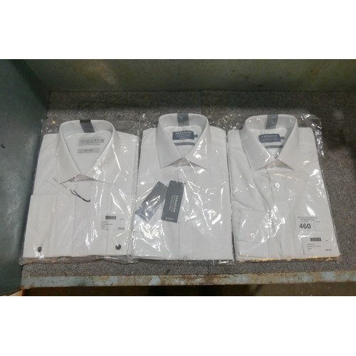 460 - 3 x gentleman's white shirts by Double Two, sizes include 16, 17 and 18.5