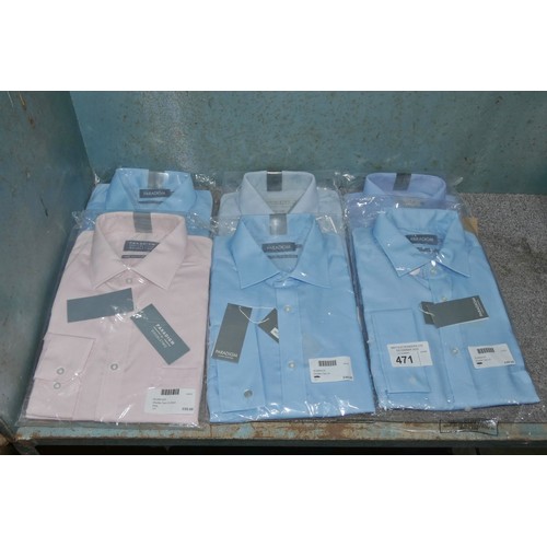 471 - 6 x gentleman's various colour shirts, sizes include 16, 17 and 18