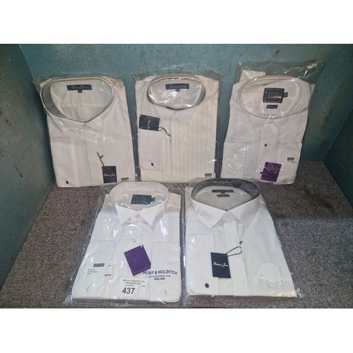 437 - 5 gentleman's white shirts by Richard Jones, sizes include 16, 18, 19.5, 20 and 21