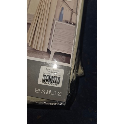 14 - 2 x pairs of Imperial Rooms cream blackout curtains - Details as per the photograph