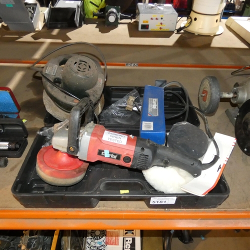 5181 - 1 x Clarke CP185 polisher / sander and 1 x Blackspur polisher - both 240v