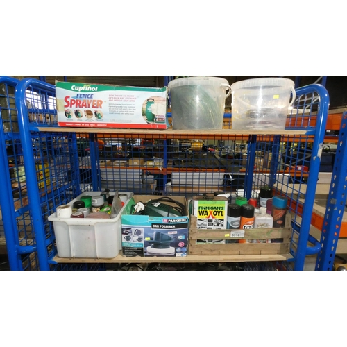 5316 - A quantity of various items including a Parkside car polisher 240v, cans of spray paint, a Cuprinol ... 