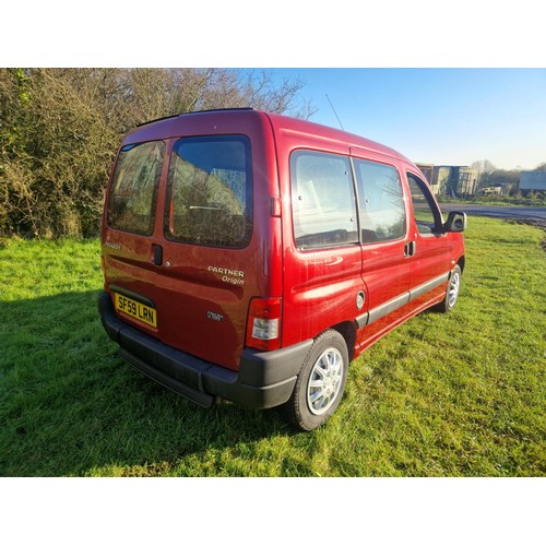 6 - Peugeot Partner Origin Combi,
Registration number: SF59 LRN, 
V5: Present,
Odometer reading: 66,538,... 