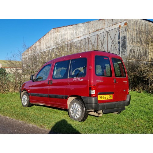 6 - Peugeot Partner Origin Combi,
Registration number: SF59 LRN, 
V5: Present,
Odometer reading: 66,538,... 