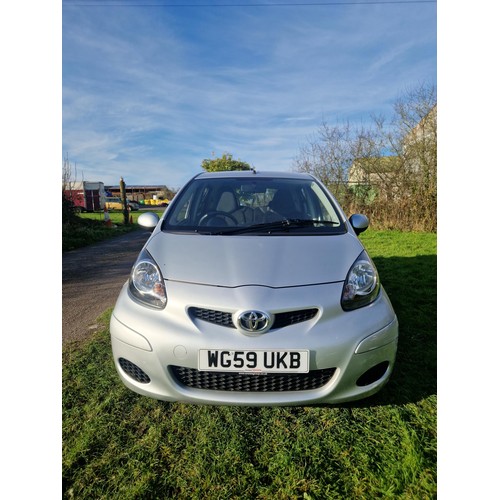 7 - Toyota Aygo Platinum VVTI
Registration number: WG59 UKB,
V5: Present,
Odometer reading: 20,510 miles... 