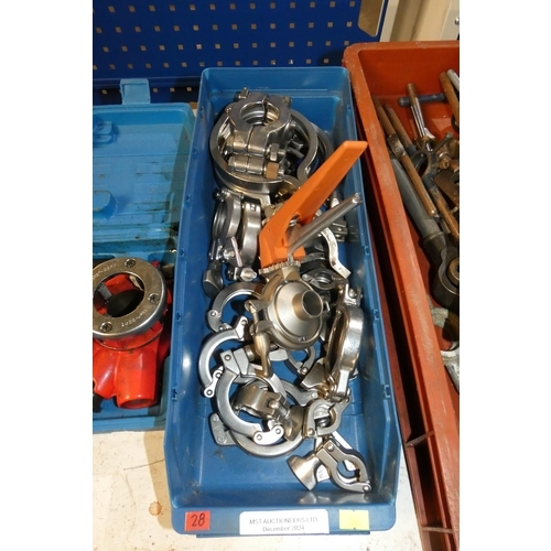 5065 - 1 box containing a quantity of various flange clamps