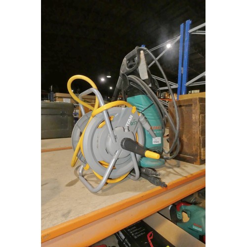 5149 - 1 x Bosch Aquatak 115 Plus pressure washer 240v and 1 x Titan garden hose on reel