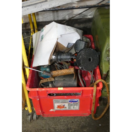 5027 - A quantity of various items including a jerry can, lights, a foot pump, a hand mitre saw, 2 x spirit... 