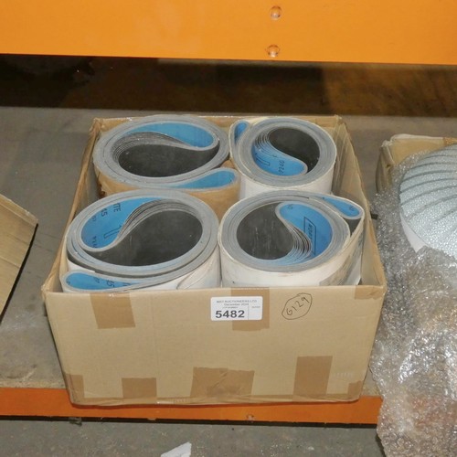 5482 - 1 box containing a quantity of SAL linisher abrasive belts - No other details visible