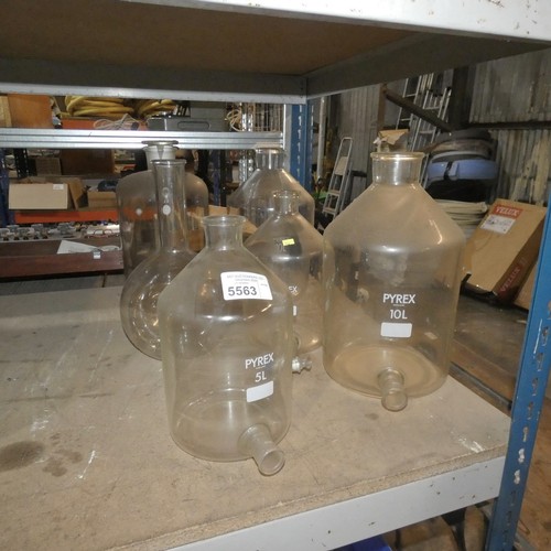 5563 - 6 x large pieces of laboratory glassware. Not practical to list in detail so please view or see phot... 