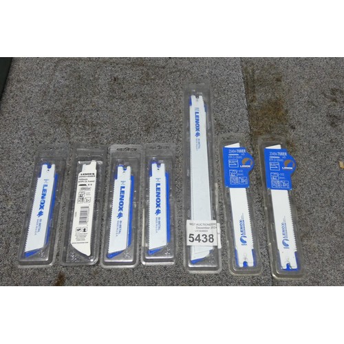 5438 - 7 x various packs of Lennox metal cutting bi-metal blades - 5 blades in each pack and all are unused