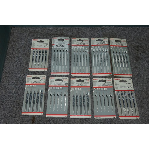 5439 - 10 x various packs Bosch jigsaw blades - mostly bi-metal, 5 blades in each pack and all are unused