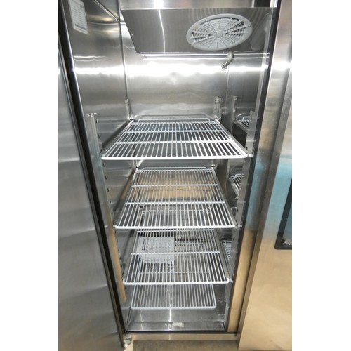 1202 - A tall wide commercial stainless steel 2 door fridge by Atosa type MBF8117 - Requires attention, tri... 