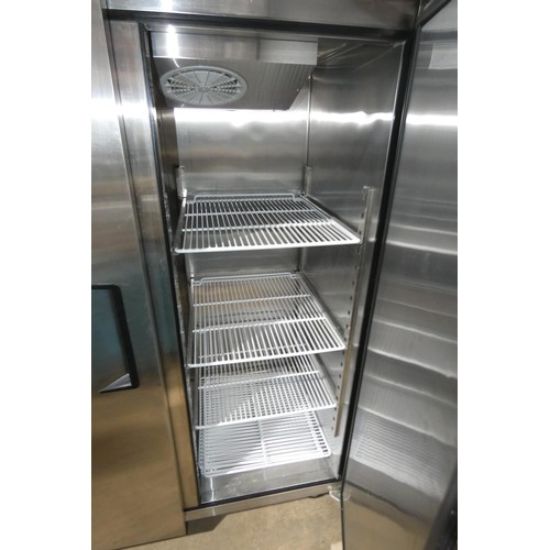 1202 - A tall wide commercial stainless steel 2 door fridge by Atosa type MBF8117 - Requires attention, tri... 