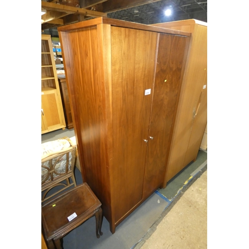 2136 - 1 x dark wood two door wardrobe approx 92 x 60 x 187cm high