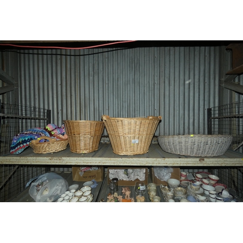 2155 - 4 x various baskets. Contents of 1 shelf