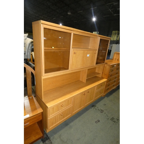 2168 - A wood effect dresser with built in 240v lights approx 183cm wide (Trade)