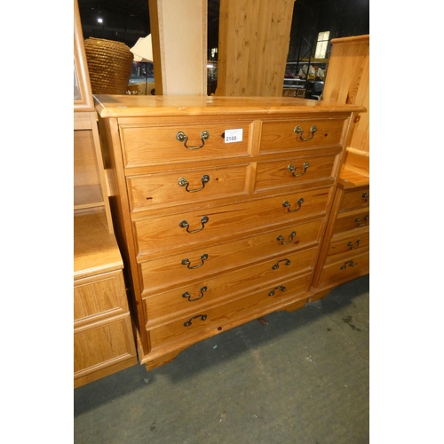 2169 - A Pine chest of 8 drawers approx 92 x 45 x 104cm high