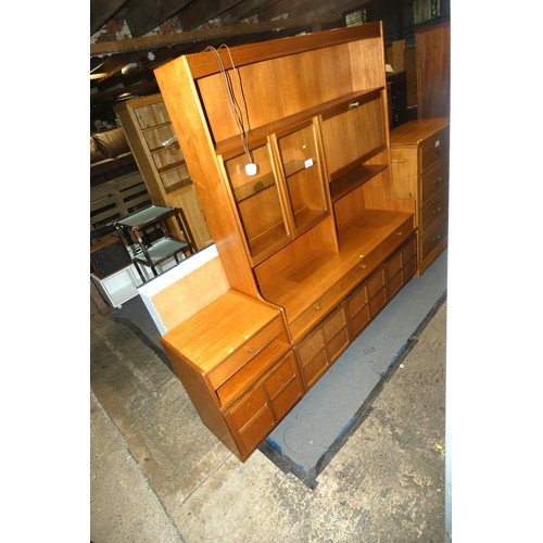 2133 - A wooden dresser with built in 240v lights approx 153cm wide and 1 x matching small cabinet approx 5... 