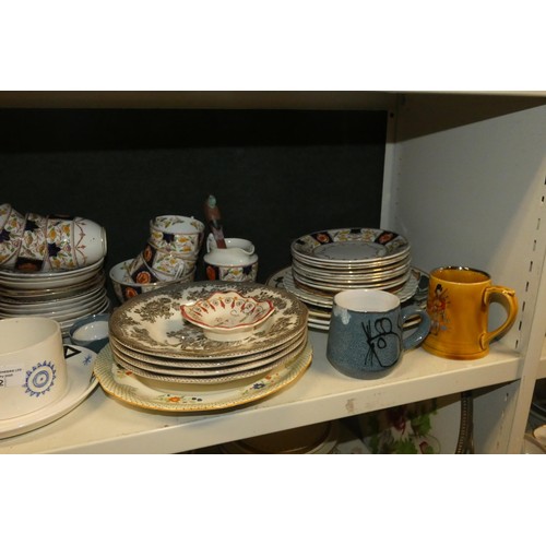 3042 - An Imari wall plate, various part tea and coffee sets, various part dinner services and other china ... 