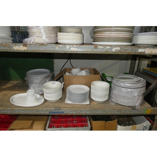 1050 - A quantity of various crockery inc Churchill, Malacasa, Steelite etc