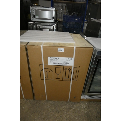 1260 - An unused under counter display freezer by Tefcold type UF200VSG-P