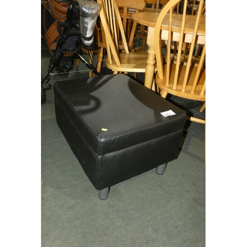 2214 - 1 x black upholstered foot stool