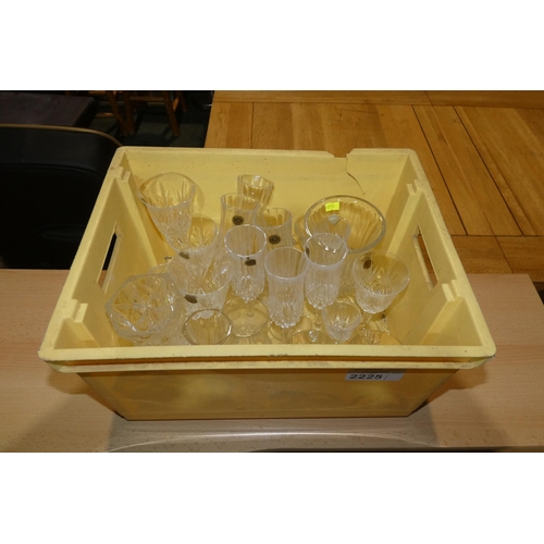 2225 - A quantity of various glassware including Royal Crystal Rock (RCR) wine glasses