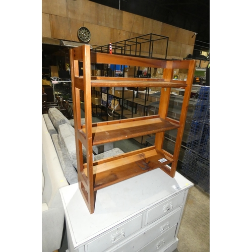 2236 - 1 x wooden folding shelf unit approx 71 x 25 x 88cm high