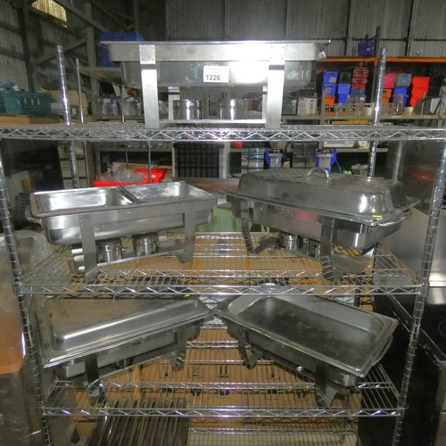 1226 - A quantity of stainless steel chaffing dishes