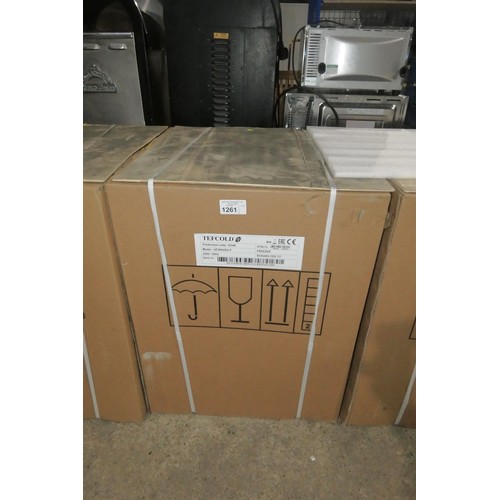 1261 - An unused under counter display freezer by Tefcold type UF200VSG-P