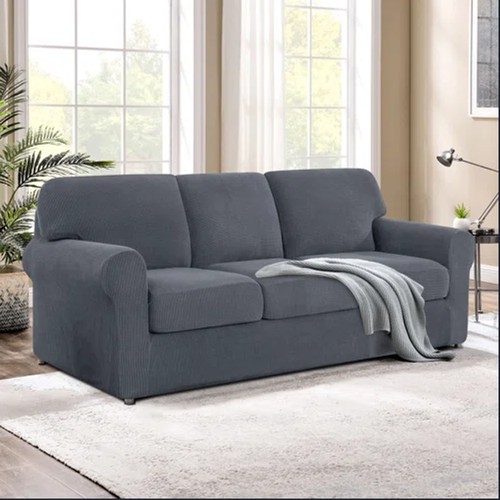 38 - A two seater love seat stretch slip cover RRP £36 and a three seater sofa stretch slip cover RRP £62