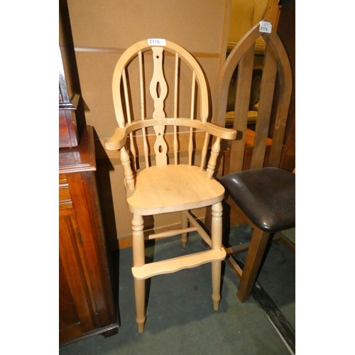 2178 - A child's wooden high chair