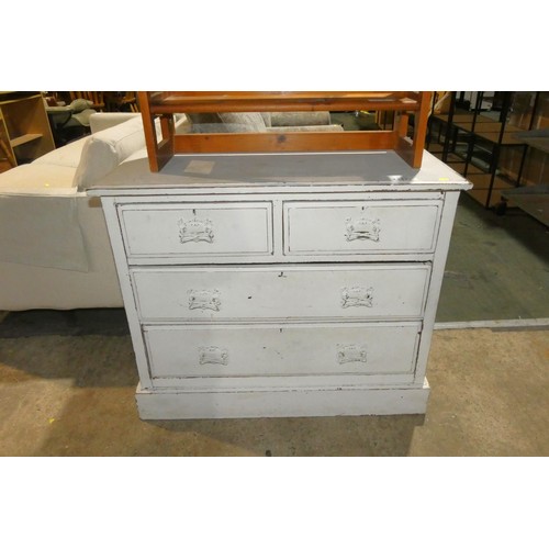 2237 - A white painted chest of 4 drawers approx 92 x 43 x 76cm high