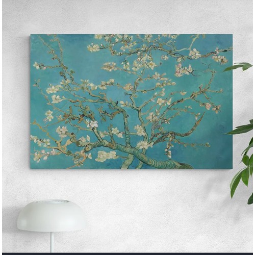 73 - 1 x Almond Blossom by Vincent Van Gogh art print on canvas approx 81 x 61cm RRP £69