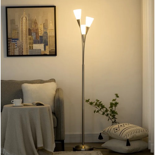 83 - 1 x Homcom 166cm silver torchiere floor lamp RRP £54