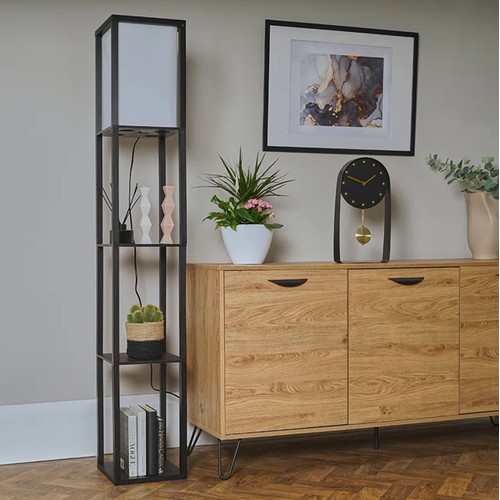 84 - 1 x Lena Struttura 160cm wooden shelves floor lamp RRP £41