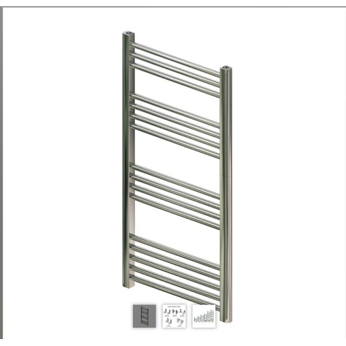 163 - 1 x Eastbrook Wendover straight chrome towel rail approx 1000 x 600mm