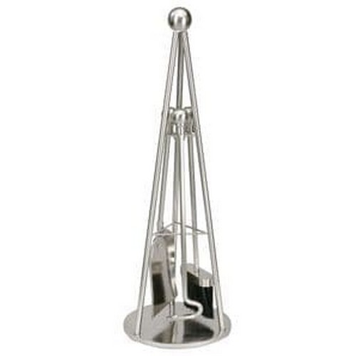 299 - 1 x Manor Teepee fireside companion set approx 65cm high RRP £175 - pewter effect