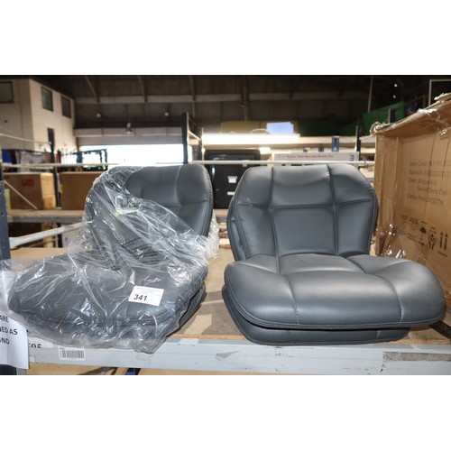 341 - 4 x dark grey upholstered chair seats - No legs are included