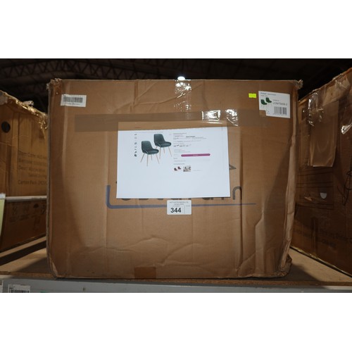 344 - 2 x Polsterstuhl Orchard green upholstered chairs RRP £122 - Boxed and require assembly