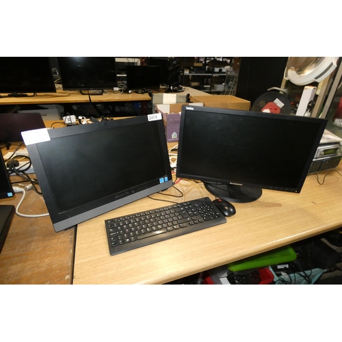 2474 - An all in one pc by Lenovo with a pentium 2.41ghz processor, 4gb ram, 500gb SSD running Windows 10 c... 