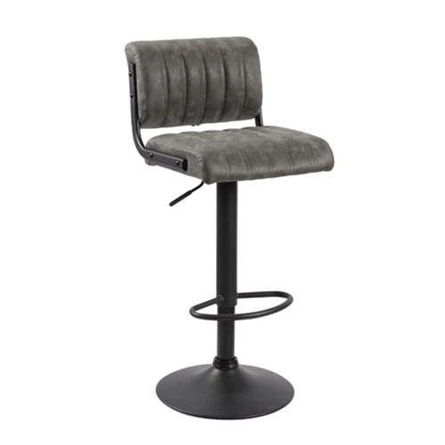 364 - 2 x Cholet Puttney grey upholstered height adjustable swivel bar stools RRP £129 - Boxed and require... 