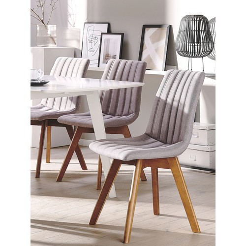 366 - 2 x Robs grey upholstered dining chairs RRP £189 - Boxed and require assembly