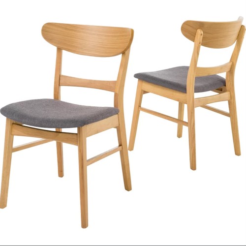 367 - 2 x Cambrielle dark grey upholstered wooden side chairs RRP £176 - Boxed and require assembly