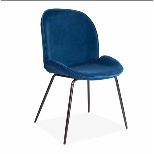 369 - 2 x Preminger Darble blue upholstered dining chairs RRP £229 - Boxed and require assembly