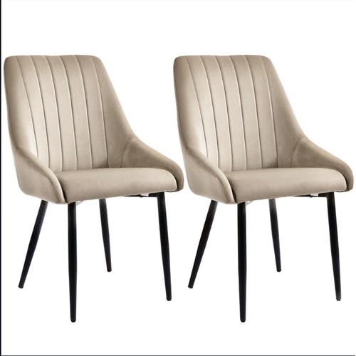 371 - 2 x Chipman Cappuccino upholstered dining chairs RRP £199 - Boxed and require assembly