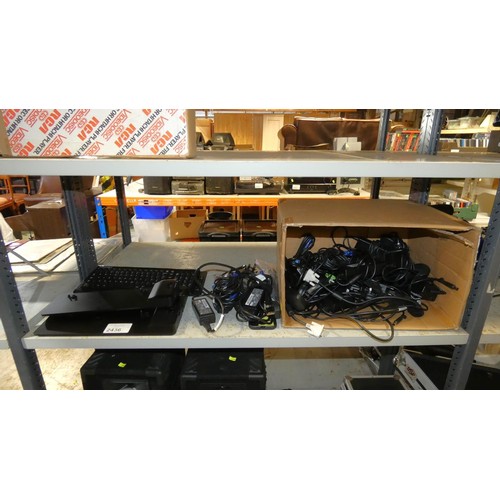 2436 - A quantity of various IT related items including laptop docks, cables, adapters etc. Contents of 1 s... 